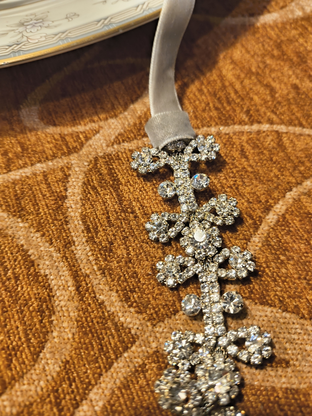 Rhinestone Ferronniere Boho  Bridal Headband - Picture 6 of 7